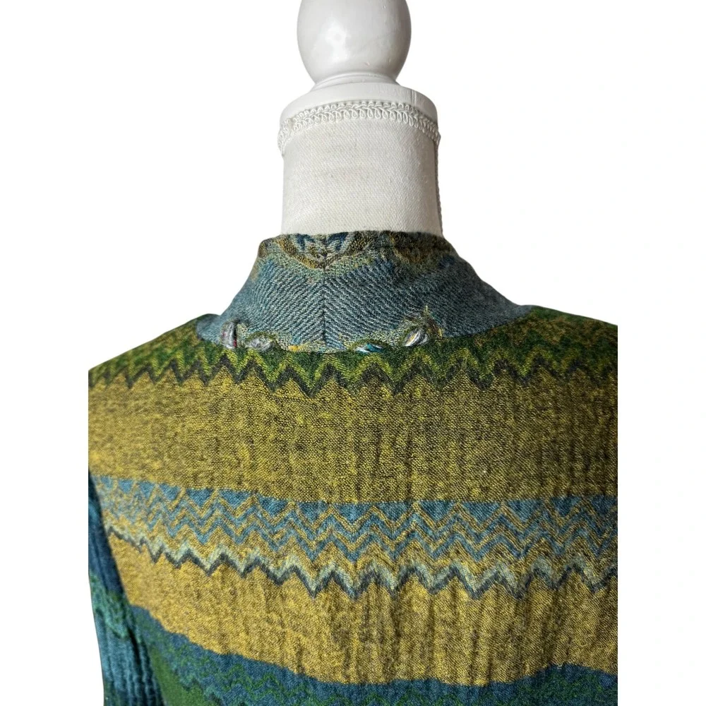 Soft‎ Surroundings Izmir Wool Embroidered Open Front Jacket Paisley Floral XL
